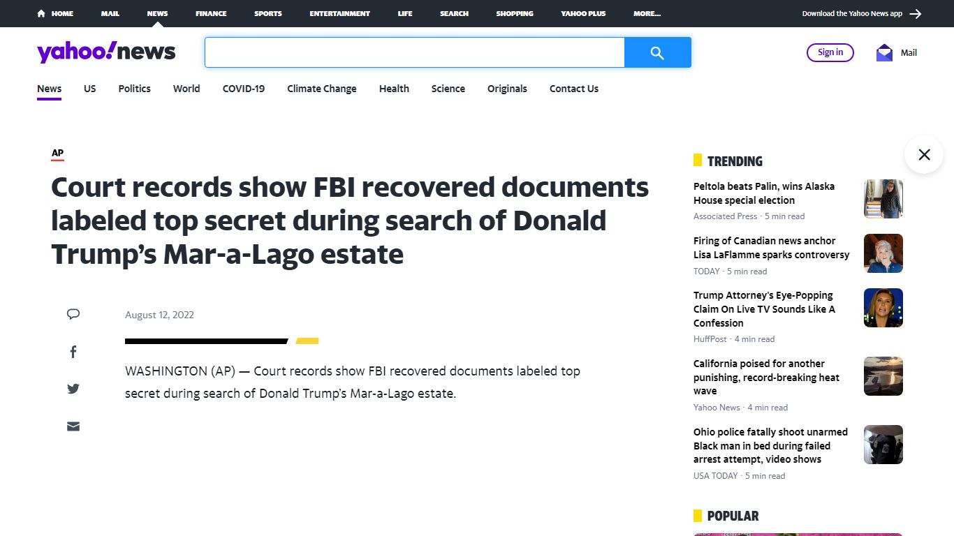 Court records show FBI recovered documents labeled top secret during ...